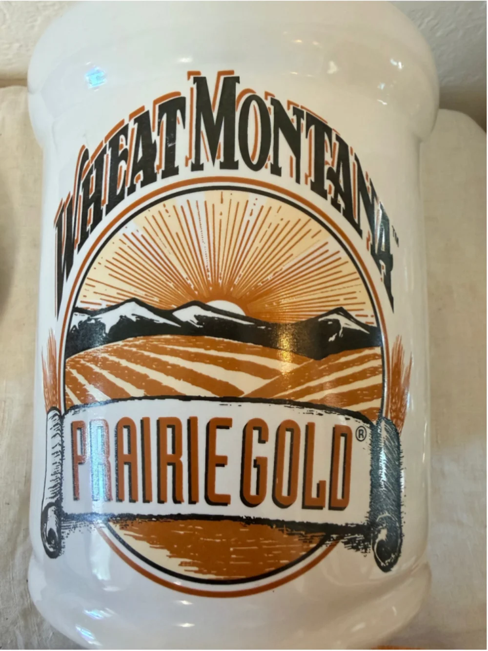 Vintage Wheat Montana Prairie Gold Canister Cookie Jar With lid